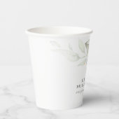 Blätter Wasserfarbene Grünanlagen und Gärten Elega Pappbecher (Vorderseite)