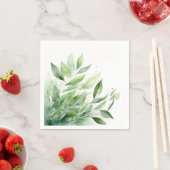 Blätter Wasserfarbene Vegetation Serviette (Beispiel)
