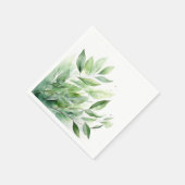 Blätter Wasserfarbene Vegetation Serviette (Ecke)