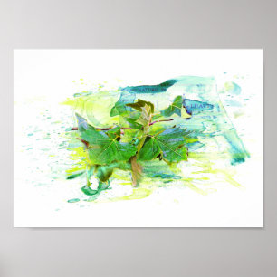 Blätter - Watercolor / Aquarell, Illustration Poster