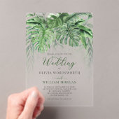Blätter Watercolor Beach Wedding Acryleinladungen (Insitu (Handheld))