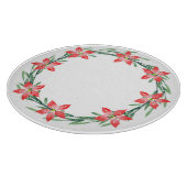 Blätter Watercolor Poinsettia Wreath Schneidebrett (Ecke)