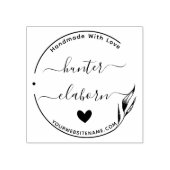 Blätter Website Individuelle Name Handmade with Li Gummistempel (Prägung)