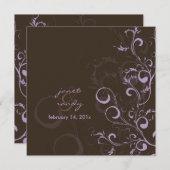 Blätter/Wirbel/Schokolade/Limette/Lavendel Einladung (Vorne/Hinten)