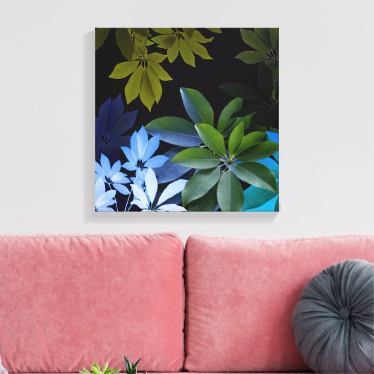 Blätter Wrapped Canvas Leinwanddruck (Insitu (Wohnzimmer))