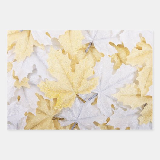 Blätter Wrapping Paper Flat Sheet Set von 3 (Vorderseite 2)