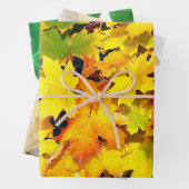 Blätter Wrapping Paper Flat Sheet Set von 3 (Beispiel)