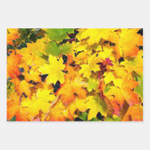 Blätter Wrapping Paper Flat Sheet Set von 3 (Vorderseite)