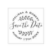 Blätter Wreath Modern Wedding Save the Date 2 Gummistempel (Prägung)