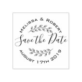 Blätter Wreath Modern Wedding Save the Date 2 Gummistempel (Prägung)