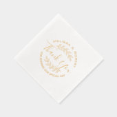 Blätter Wreath Modern Wedding Vielen Dank Servietten Mit Folie (Rechts)