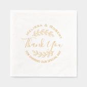 Blätter Wreath Modern Wedding Vielen Dank Servietten Mit Folie (Vorderseite)