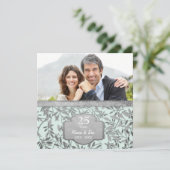 Blätter zum 25. Hochzeitstag Einladung (Stehend Vorderseite)