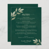 Blätter zum Emerald Budget Wedding Menu (Vorne/Hinten)