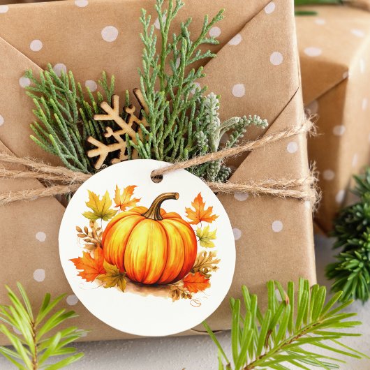 Blätter zum Herbst-Erntedank-Fallpumpen Geschenkanhänger