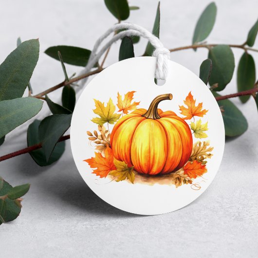 Blätter zum Herbst-Erntedank-Fallpumpen Geschenkanhänger