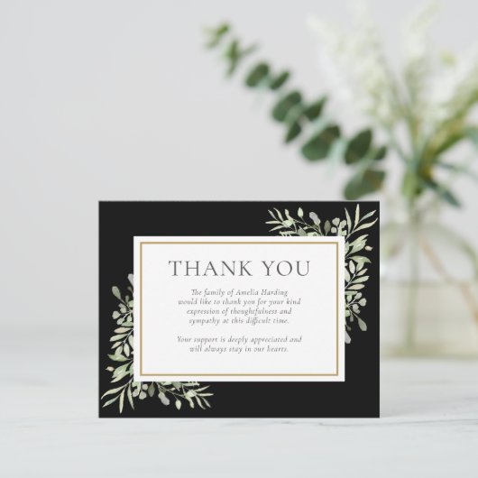 Blätter zur Beerdigung Dankeskarte (Stehend Vorderseite)