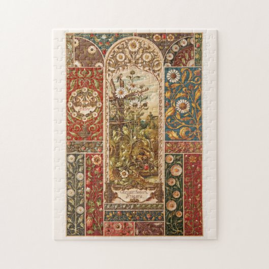 Blätter zur Blume Jugendstil-Blumenmuster Puzzle (Vertikal)