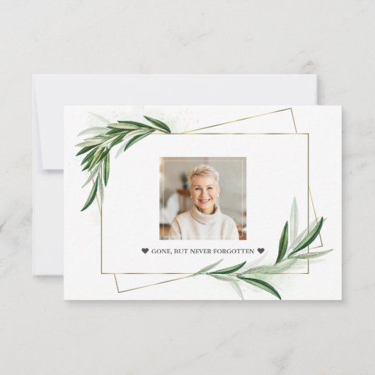 Blätter zur Feier des Fotos des Lebens im liebende Dankeskarte (Rückseite)