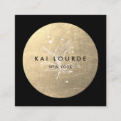 Blätter zur Gold Circle Pflanze und Stars Square Quadratische Visitenkarte (Vorderseite)