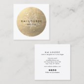 Blätter zur Gold Circle Pflanze und Stars Square Quadratische Visitenkarte (Vorne/Hinten)