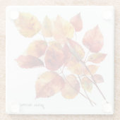 Blätter zur Goldenen Ernte: Wasserfarbe fallen, na Glasuntersetzer (Rückseite)