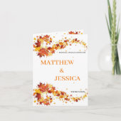 Blätter zur Hochzeit im Herbst mit Monogramm Karte (Vorderseite)