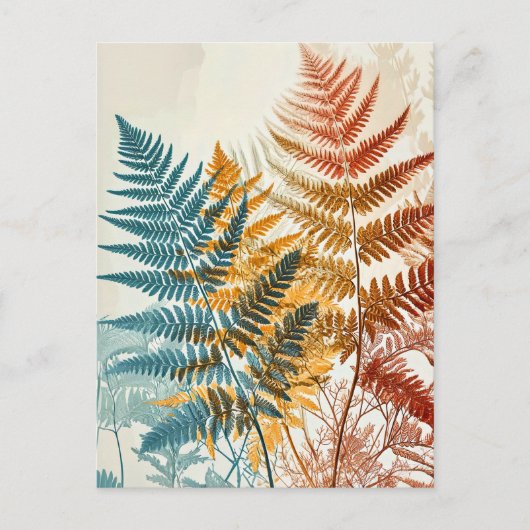 Blätter zur Illustration von pastellfarbenem Wasse Postkarte (Vorderseite)