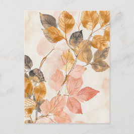 Blätter zur Illustration von pastellfarbenem Wasse Postkarte