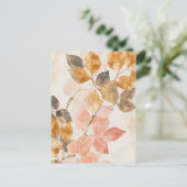 Blätter zur Illustration von pastellfarbenem Wasse Postkarte (Stehend Vorderseite)