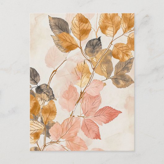 Blätter zur Illustration von pastellfarbenem Wasse Postkarte (Vorderseite)