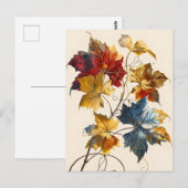 Blätter zur Illustration von pastellfarbenem Wasse Postkarte (Vorne/Hinten)