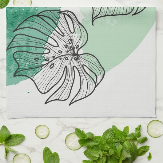 Blätter zur Pflanze Geschirrtuch (Gefaltet)