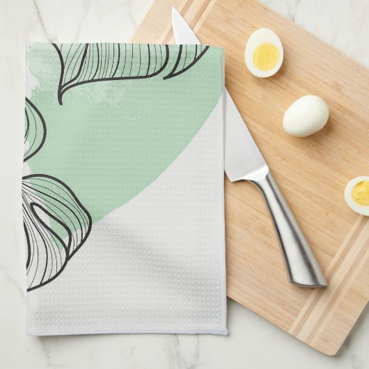 Blätter zur Pflanze Geschirrtuch (Viertel Falte)