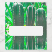 Blätter zur Pflanze von Pastel Green Cactus Weinetikett (Einzelnes Label)