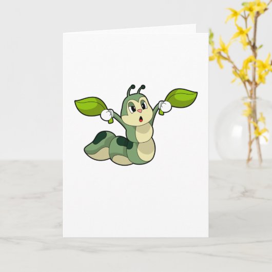 Blätter zur Raupe Karte (Gelbe Blume)