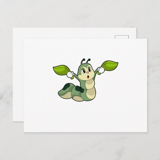 Blätter zur Raupe Postkarte (Vorne/Hinten)