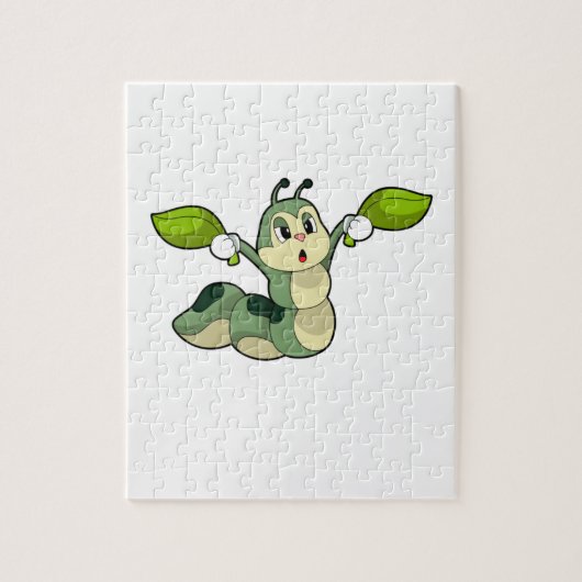 Blätter zur Raupe Puzzle (Vertikal)