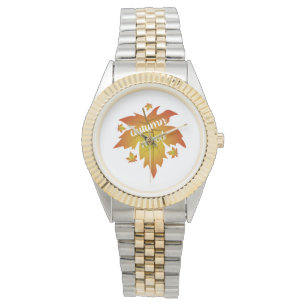 Blätter zur Stimmungstyp im Herbst Armbanduhr