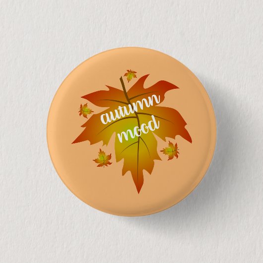 Blätter zur Stimmungstyp im Herbst Button (Vorderseite)