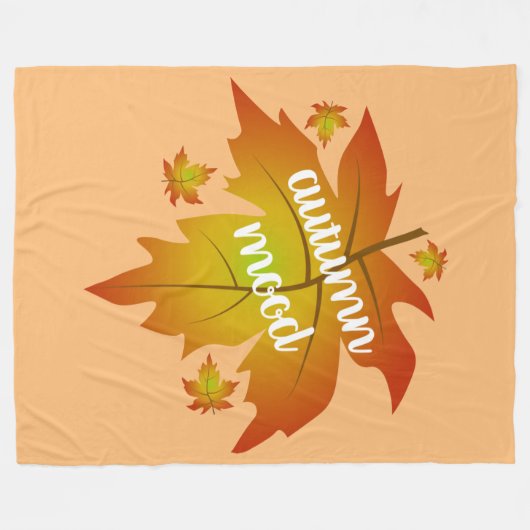 Blätter zur Stimmungstyp im Herbst Fleecedecke (Vorderseite (Horizontal))