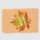 Blätter zur Stimmungstyp im Herbst Golfhandtuch (Horizontal)