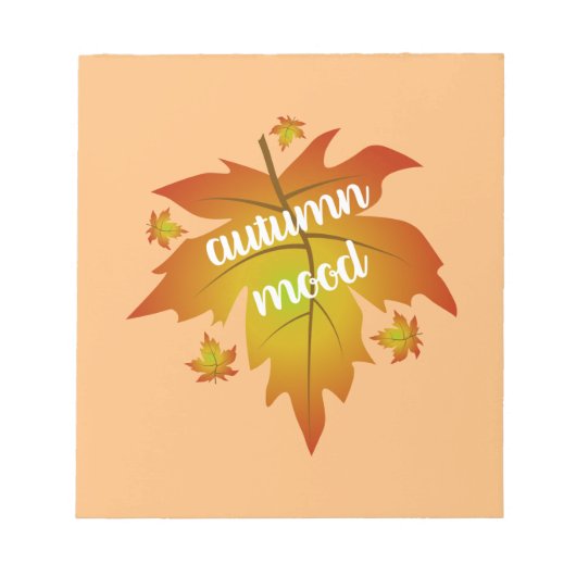 Blätter zur Stimmungstyp im Herbst Notizblock (Vorderseite)