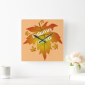 Blätter zur Stimmungstyp im Herbst Quadratische Wanduhr (Zuhause)