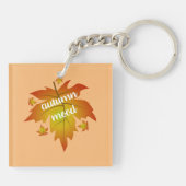 Blätter zur Stimmungstyp im Herbst Schlüsselanhänger (Rückseite)
