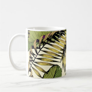 Blätter, Zweige, dekorative nahtlose Seite Kaffeetasse
