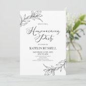 Blätter Zweigstellen Minimalistisches häusliche Er Einladung (Stehend Vorderseite)