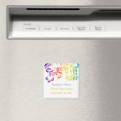 Blätterblatt-Hochzeit mit Regenbogenfarben Das Dat Magnet (In Situ (Geschirrspüler))