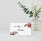 Blätterblätterflorale Brautparty-Registrierungskar Begleitkarte (Stehend Vorderseite)