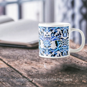 Blätterblau Jumbo-Tasse